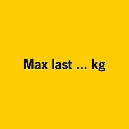Halv A4 297 x 105 mm PP-dekal  MAX LAST ... KG