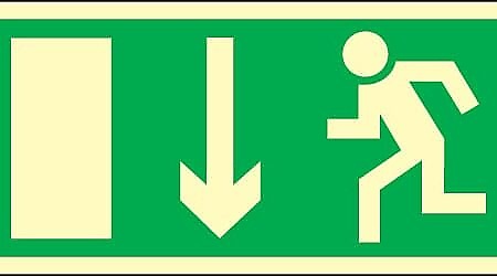 504 Evacuation door down Photoluminescent SafeSign