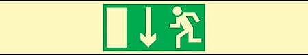 506 Evacuation door down - Photoluminescent SafeSign Plastic sign XL