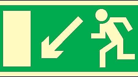 509 Escape door down left Photoluminescent SafeSign
