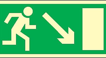 510 Escape door down right Photoluminescent SafeSign
