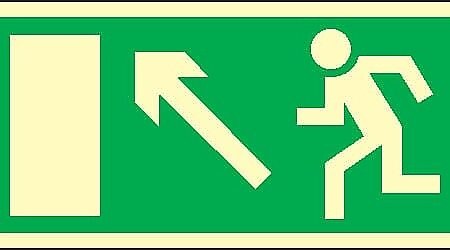 511 Escape door up left Photoluminescent SafeSign