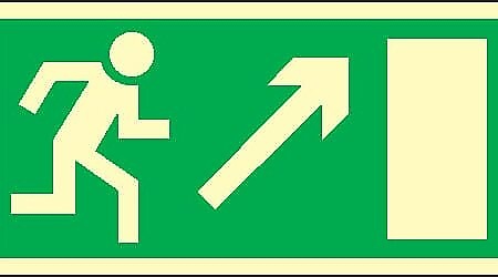 512 Escape door up right Photoluminescent SafeSign