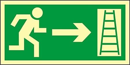 517 Escape ladder right 517B/517C Photoluminescent SafeSign