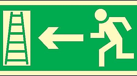 518 Escape ladder left 518B/518C Photoluminescent SafeSign