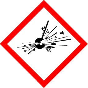 Aluminium sign with UV protection, 105 x 148 mm, GHS1 symbol