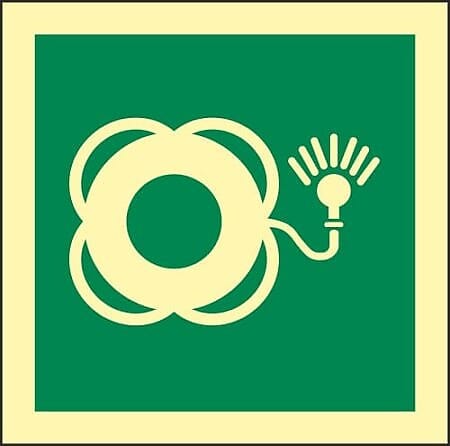 IMO Photoluminescent SafeSign "Lifebuoy w/ Light"