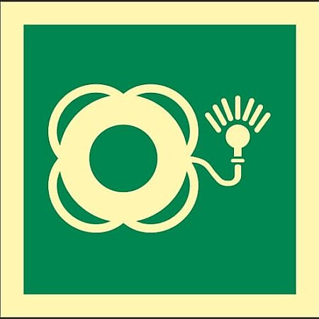 IMO Photoluminescent SafeSign "Lifebuoy w/ Light"