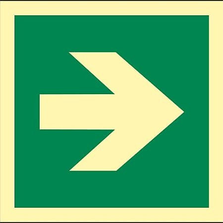 IMO Photoluminescent SafeSign "Arrow 90°"