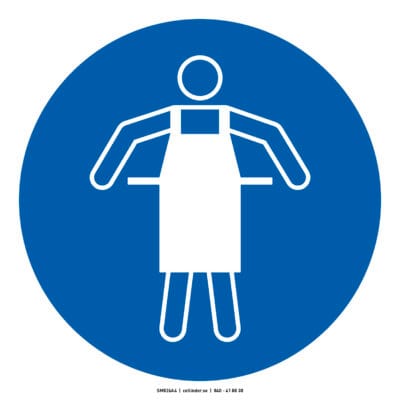 M026 Använd skyddsförkläde (ISO)