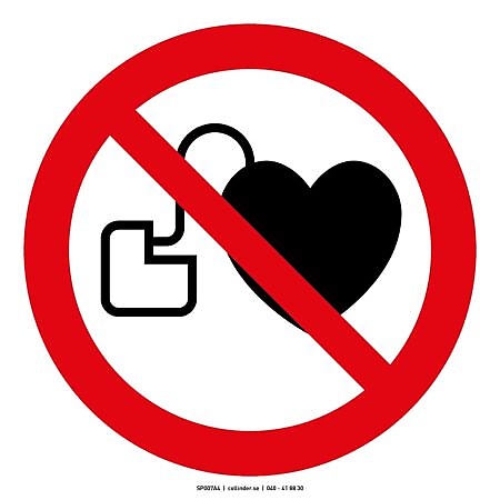 P007 Ej tillträde för personer med pacemaker (ISO)