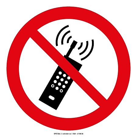 P013 Ej påslagna mobiltelefoner (ISO)