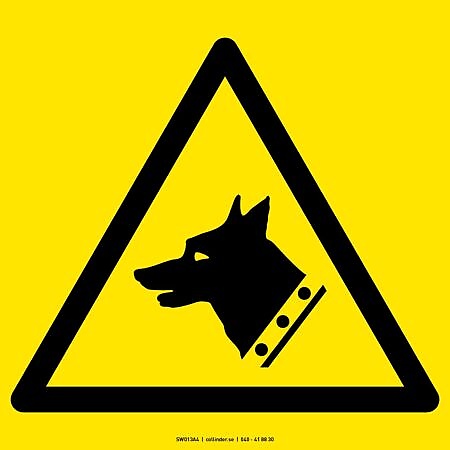 W013 Warning for the dog (ISO)
