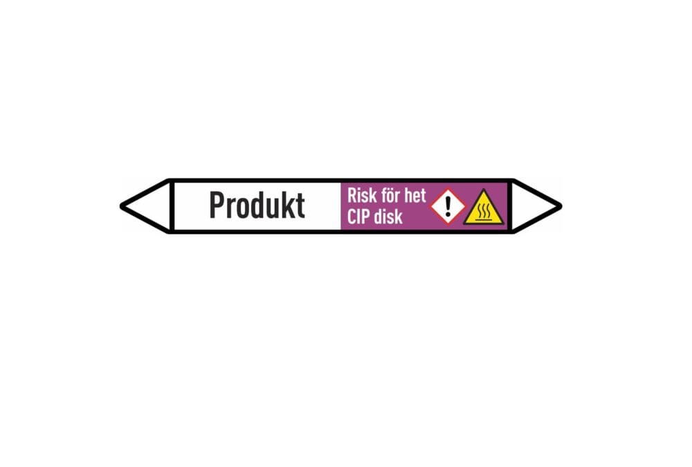 Pipe labelling decal CIP, free text 