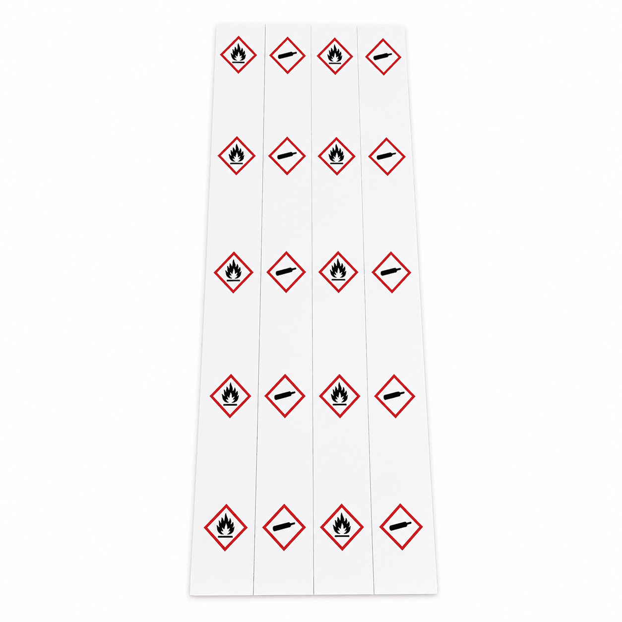 Labelling tape on roll with optional GHS, smaller tubes