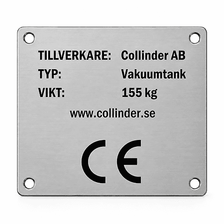 CE Skylt stål 50 x 50 mm Layout 1